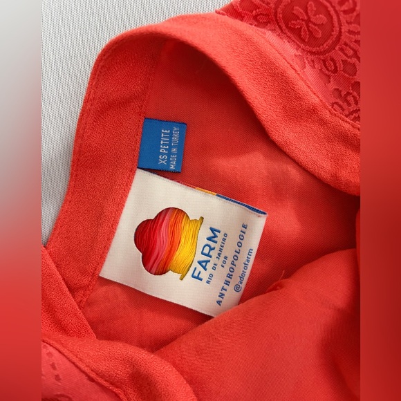 FARM Rio Dress Devore Lace Dress Midi Orange size XS Petite - Picture 7 of 16